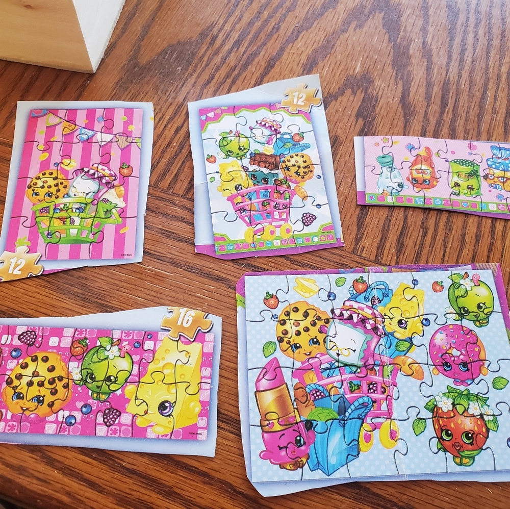 New 🌟 5 Wooden Shopkins Puzzles